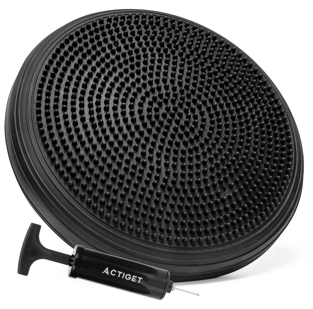 ACTIGET Sensorisches Sitzkissen mit Pumpe – Sensomotorisches Übungskissen, Schwarz