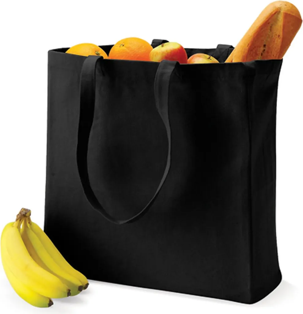 Borsa Ecologica Quadra QD23 | Shopper Cotone Nero Riutilizzabile 21L
