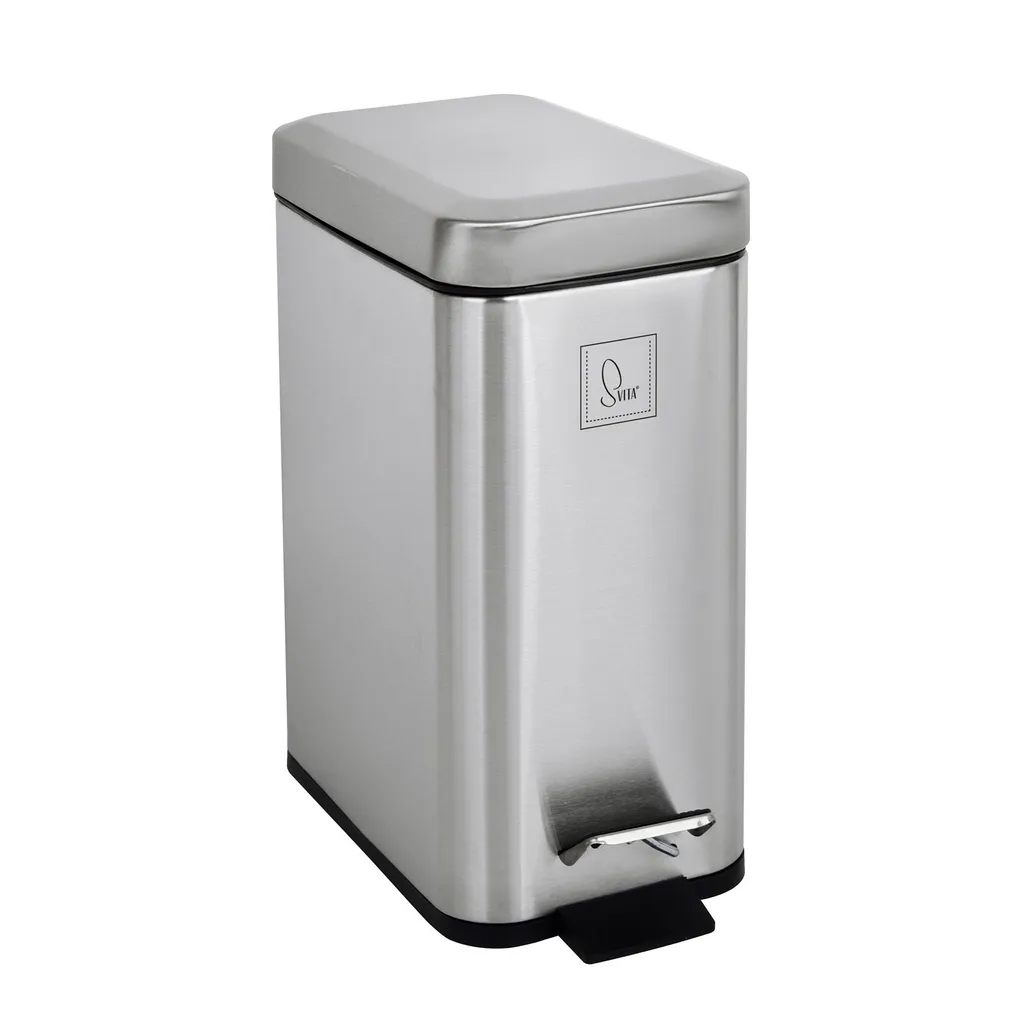 Poubelle 5L anti-odeur Argent avec fermeture douce pour WC et Cabinet