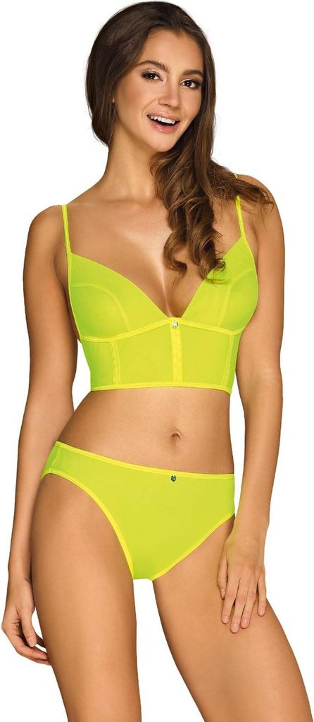 Obsessive - OB Neonia top & panties yellow S/M