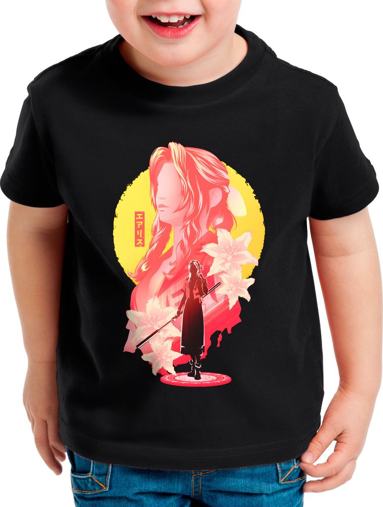 style3 Aerith Flower Girl Kinder T-Shirt anime cloud chocobo sephiroth