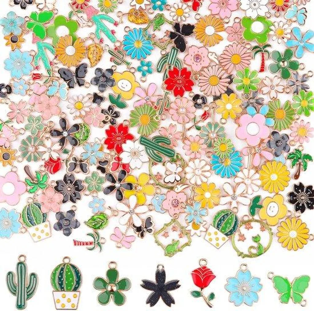 Bijoux fleurs acier émaillé anti-ternissement pour peaux sensibles