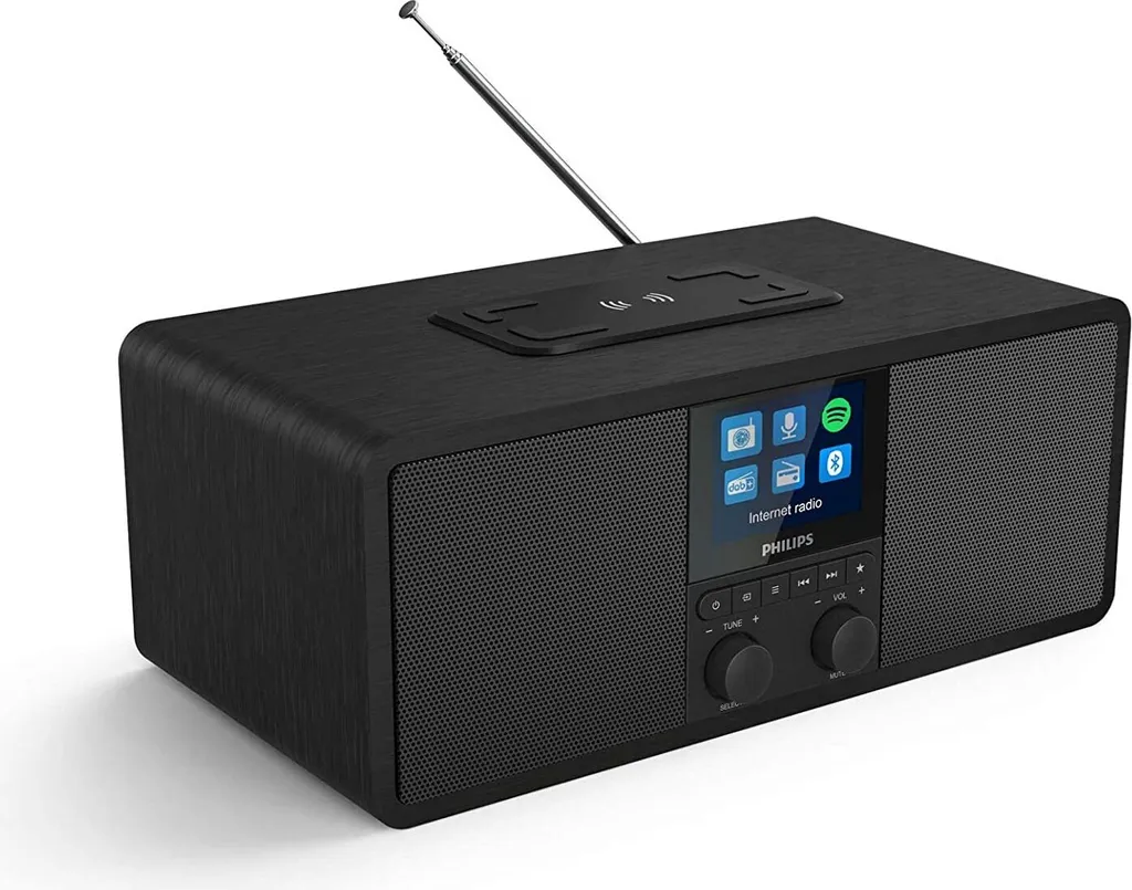 Radio-réveil Philips TAR8805 Noir avec Double Alarme et Chargeur Sans Fil