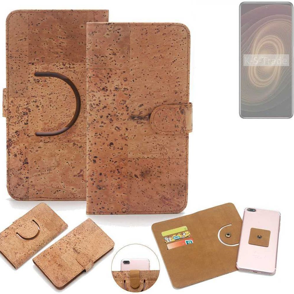 K-S-Trade Handy Hülle Schutz Hülle kompatibel mit ZTE Axon 60 Ultra Handyhülle Schutzhülle Korkhülle Kork-Hülle 1x