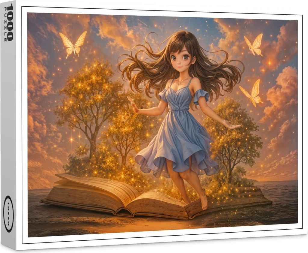 raxxa Premium-Puzzle "Anime girl with magical book powers", 1000 Teile
