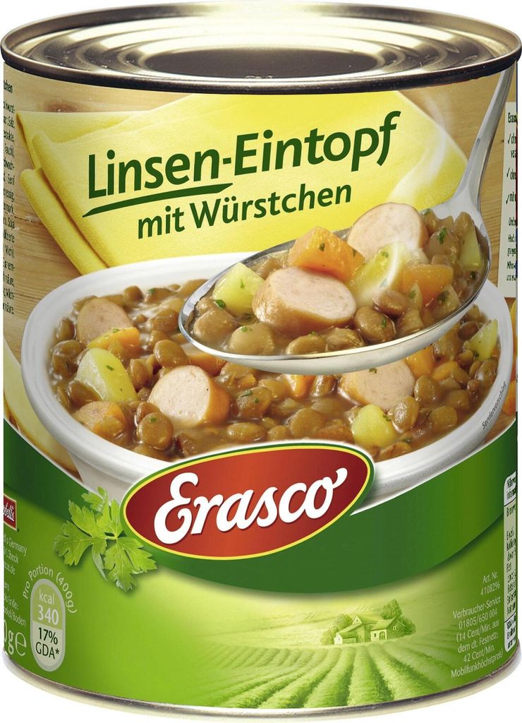 Erasco Linsen-Eintopf mit Würstchen (800 g) Produktbild 