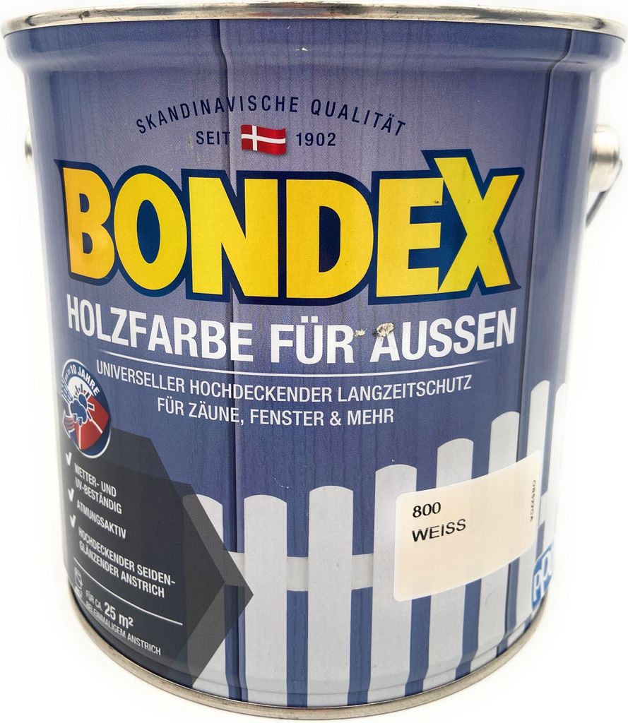 Bondex Holzfarbe für Aussen 2,5 L weiß Produktbild 6