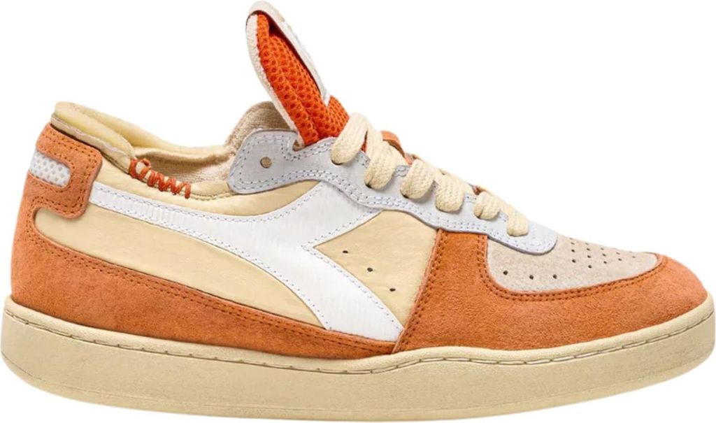 Diadora Mi Basket Row Cut Herrenschuhe Wildleder orange 45