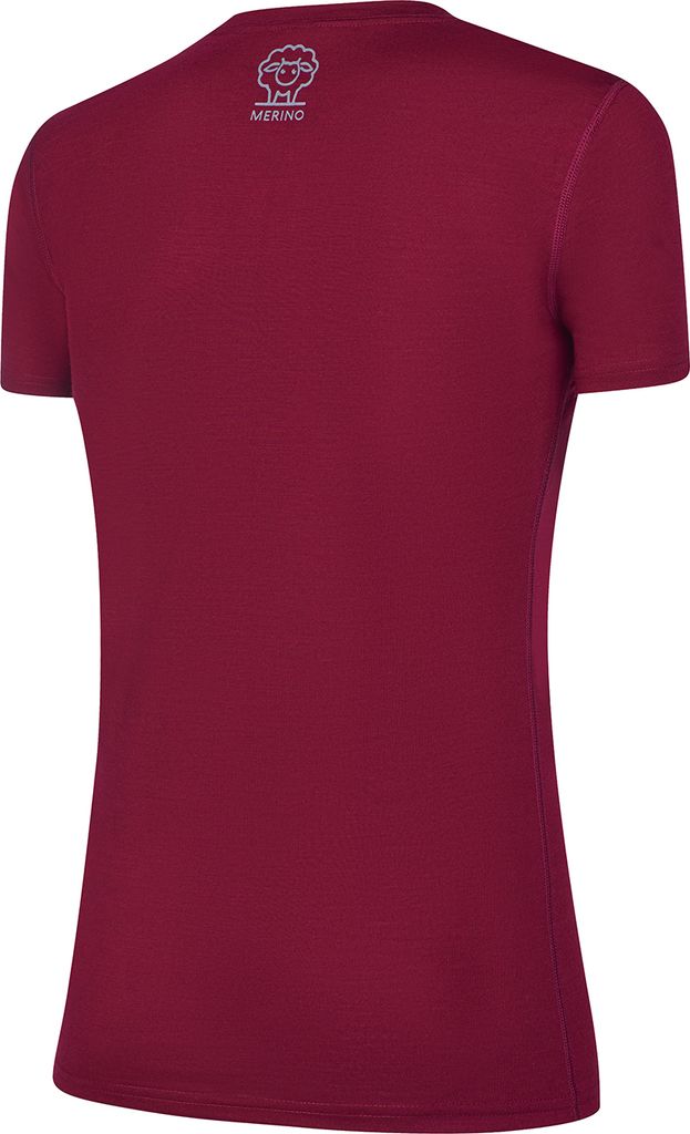 BLACK CREVICE - Damen Merino T-Shirt | Farbe: Bordeaux | Größe: 46