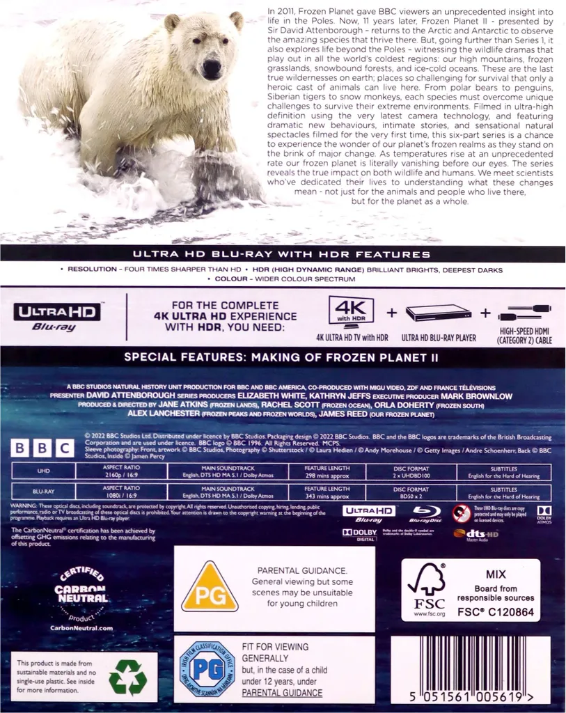 Frozen Planet II 4K pour Home Cinéma Version Originale Expérience Immersive - 4