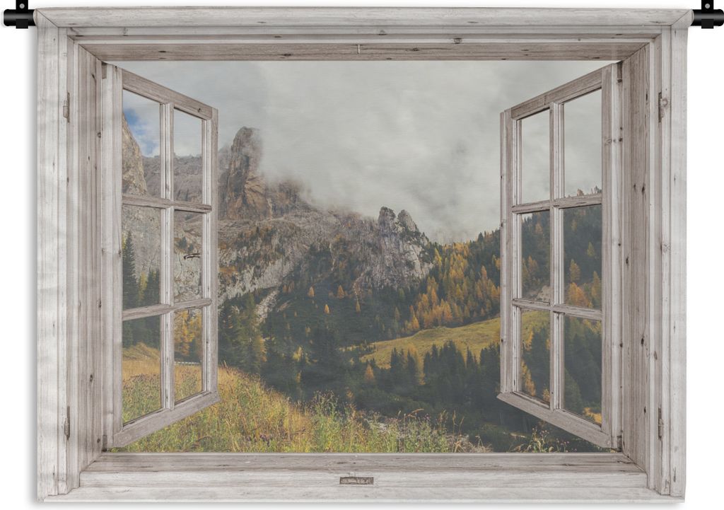 MuchoWow Wandteppich Wandbehang Aussicht - Berg - Herbst 60x45 cm Tapisserie Dekoration Wandtuch - Das Schlafzimmer