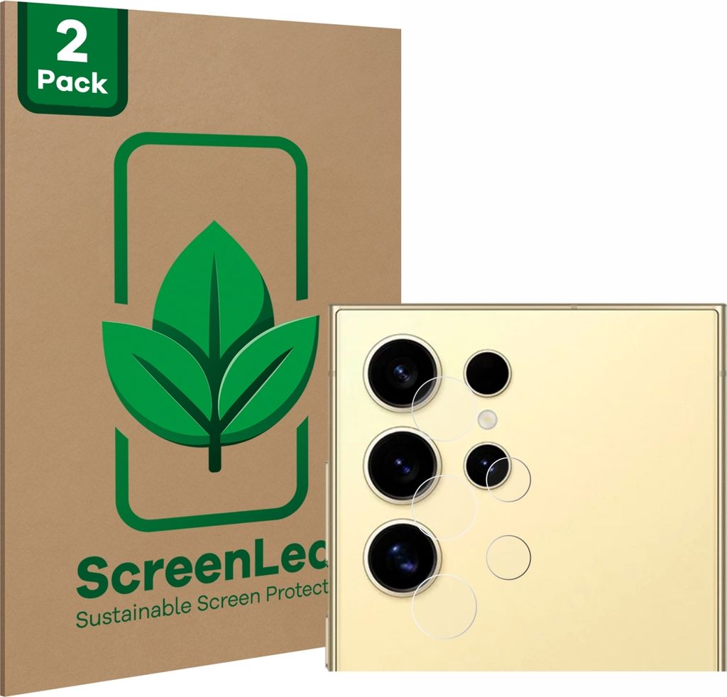 2x ScreenLeaf Schutzfolie für Samsung Galaxy S24 Ultra (NUR Kameraschutz) nachhaltiger Displayschutz Display Schutz Folie Klar Transparent