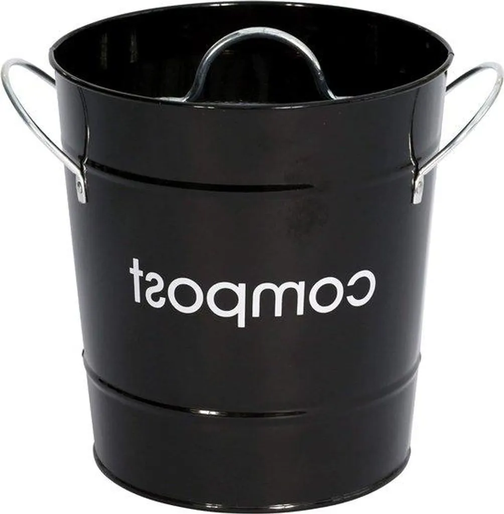 Compostier de cuisine en acier zinc noir 21x19x19 cm Articles ménagers 510014
