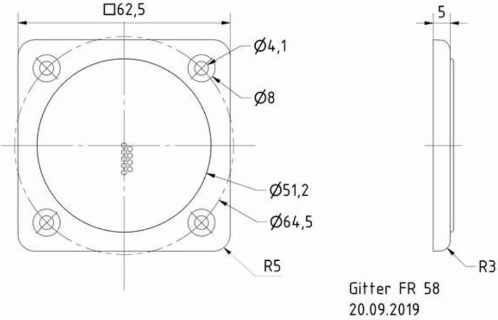 Visaton Lautsprecher Schutzgitter, 5x62.5x62.5mm