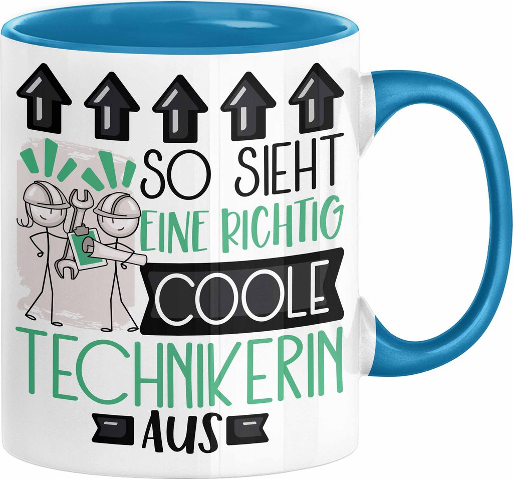 Technikerin Geschenk Tasse Geschenkidee für Technikerin Geburtstag Weihnachten Spruch So Sieht Eine Richtig Coole Technikerin Aus Kaffee-Becher (...