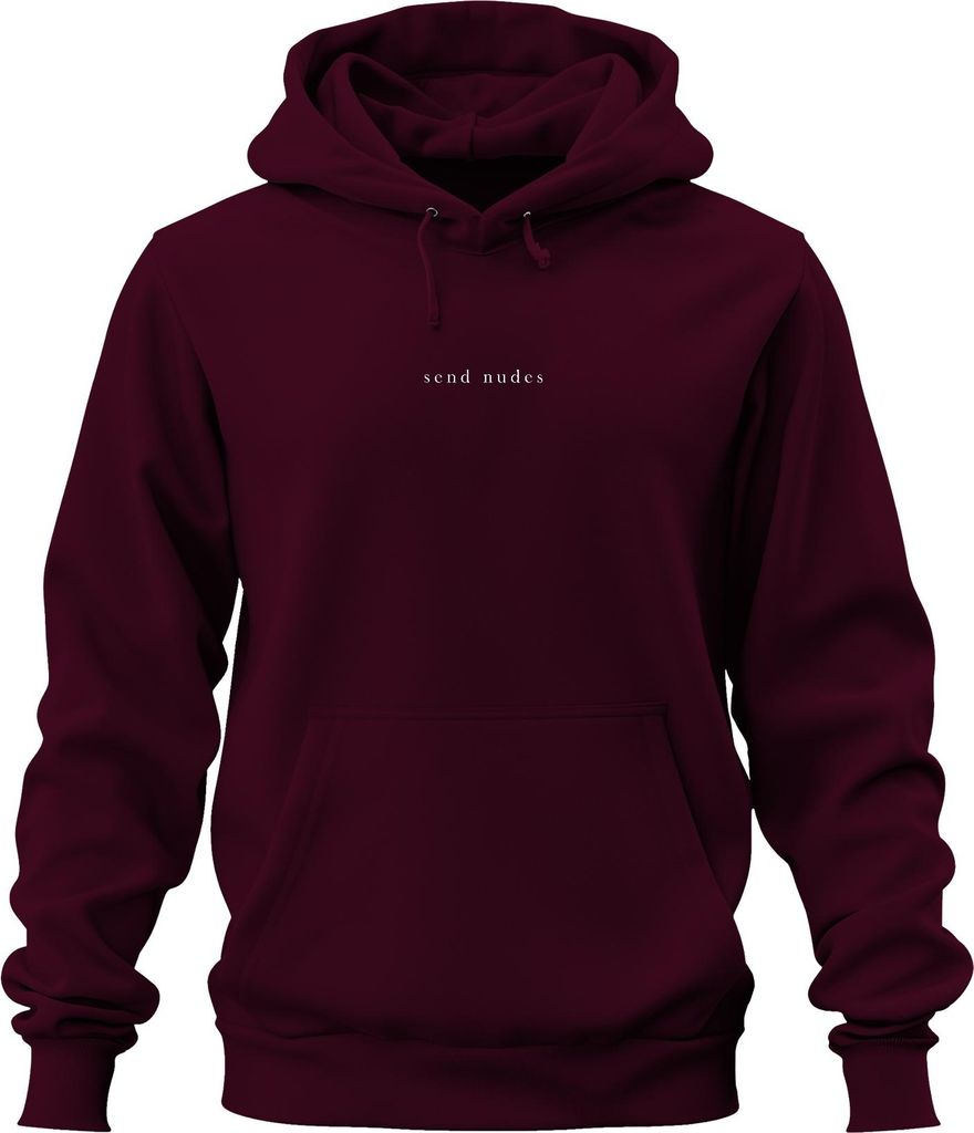 send nudes frech humorvoll minimalistisch lustig anime otakus Uni Hoodie Kapuzenpullover, Burgundy, XL