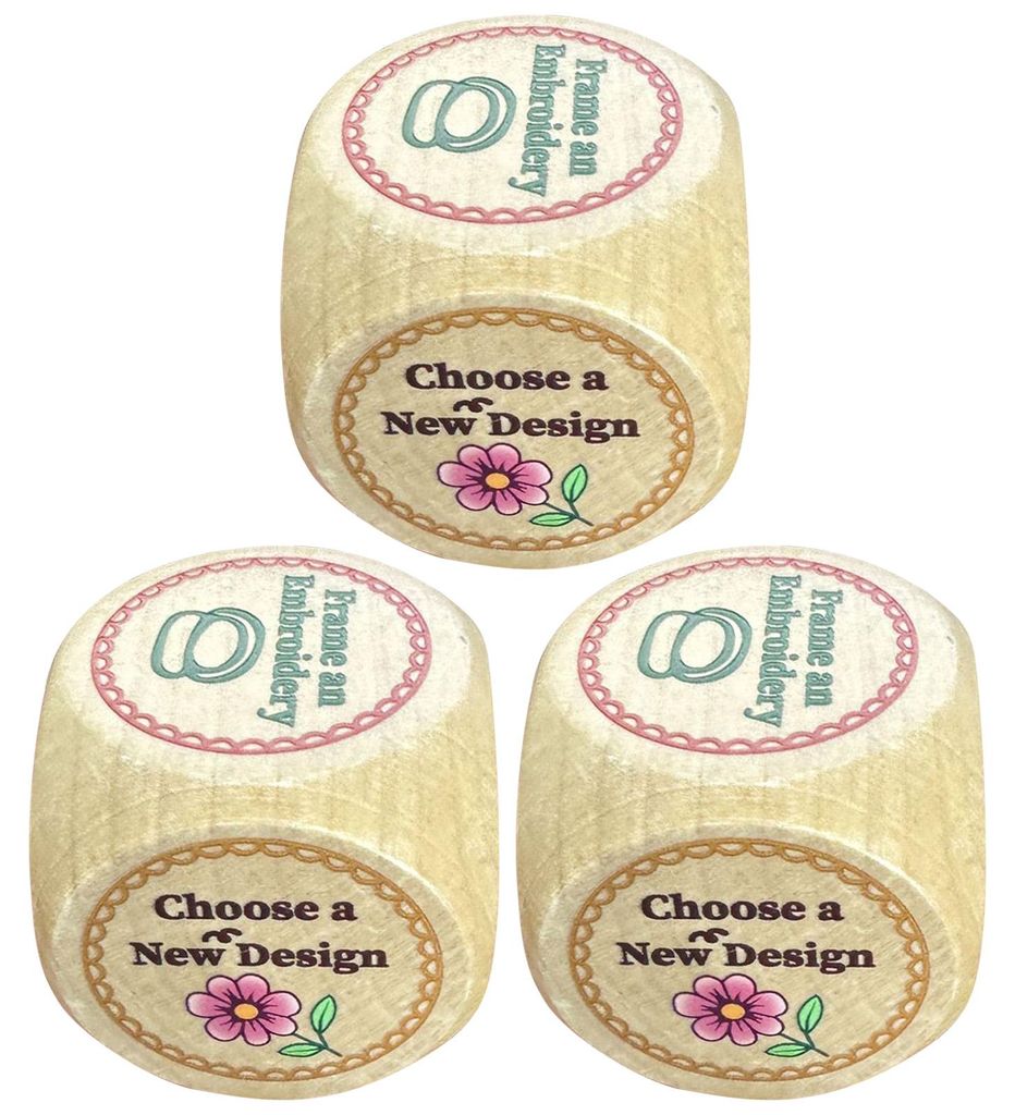 1/2/3/4-teiliges Stickwürfel-Set aus Holz mit 6 eingravierten Stickaufgaben – Stickprojekte aus Massivholz – Entscheidungswürfel – Geschenk...