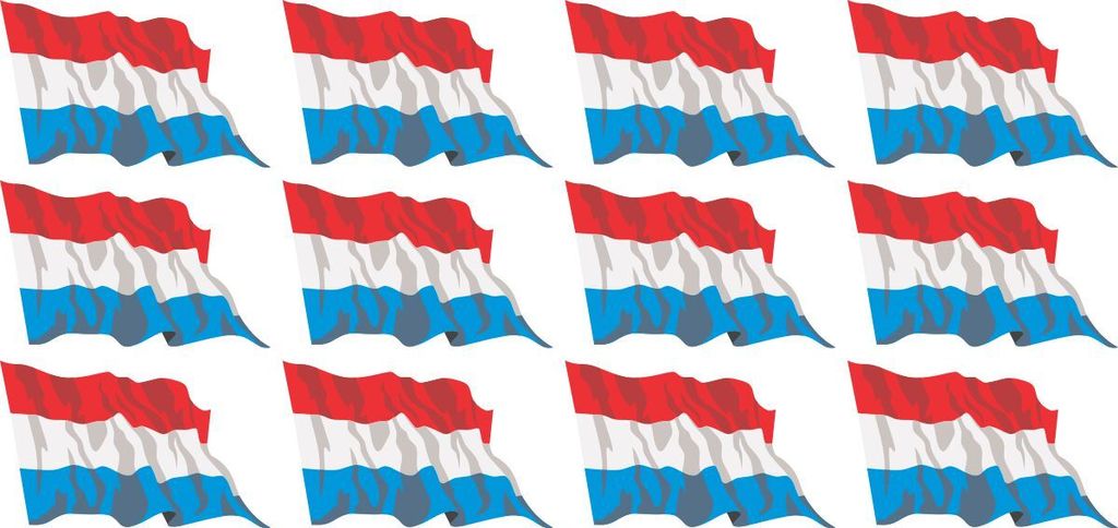 Mini Aufkleber Set - Pack wehend - 50x31mm - selbstklebender Sticker - Luxemburg - Flagge / Banner / Standarte fürs Auto, Büro, zu Hause und die ...
