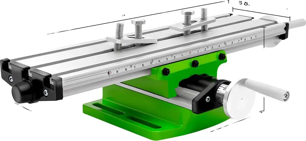 Supporto Tavola a Croce XY 310x90mm - Scale Regolabili e Base Ghisa
