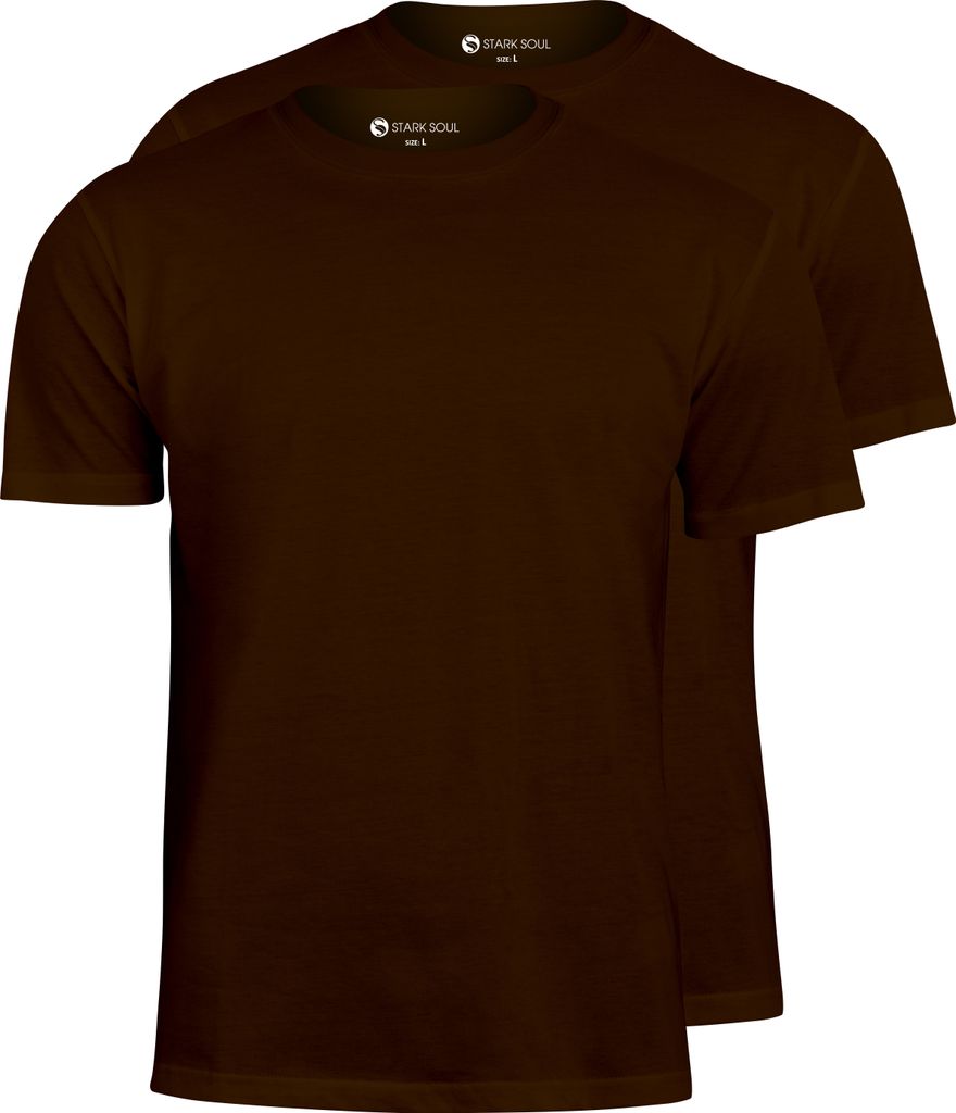 Stark Soul T-Shirt 2er Pack, Baumwolle, Rundhalsschnitt | Braun | Größe S