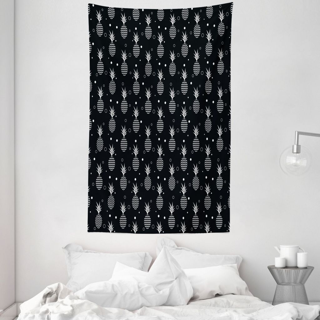 ABAKUHAUS Tropisch Wandteppich und Tagesdecke, monochrome Ananasse aus Weiches Mikrofaser Stoff Waschbar ohne Verblassen Digitaldruck, 140 x 230 cm...