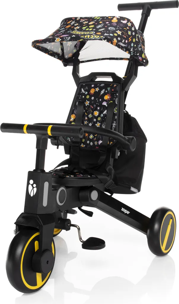 ZOPA Tricycle Nova 2 Cosmic Schwarz : Tricycle Évolutif Pliable Noir