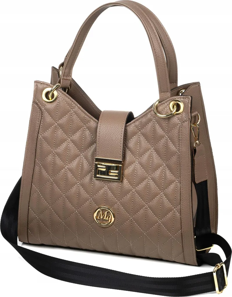 Borsa Donna Lavoro A4 Taupe: Shopper Maggio Trapuntata con Tracolla