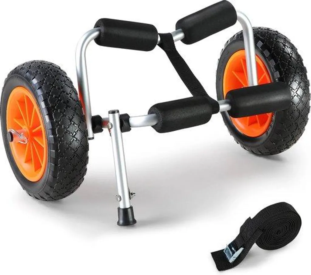 Chariot canoë robuste roues increvables pour terrains difficiles 80kg
