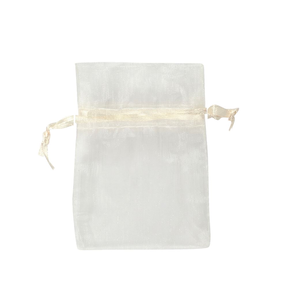 Organzasäckchen, 7 x 10 cm, 10 Stück Creme Produktbild 