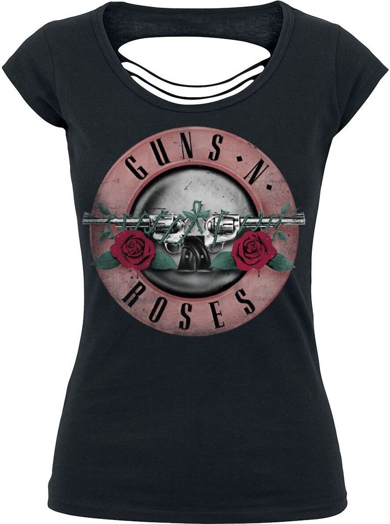 Guns N' Roses T-Shirt Damen Pink Bullet schwarz XL