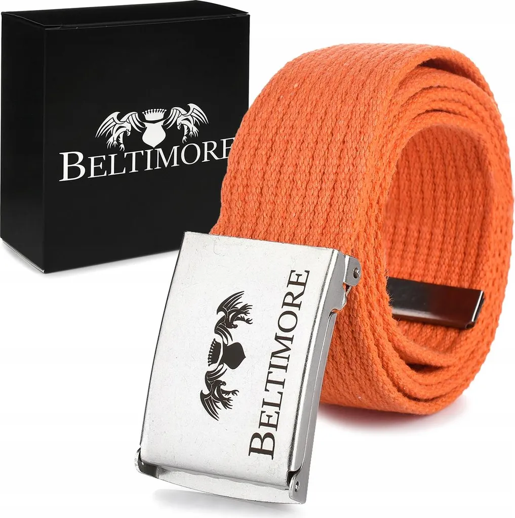 Cintura arancione lunga e regolabile da uomo Beltimore in stile militare
