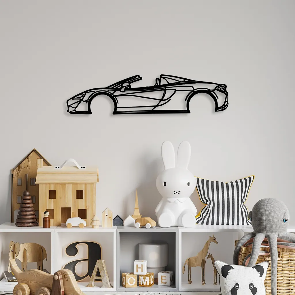Décoration de Bureau ou Salon Silhouette McLaren 570S Métal Noir - 3