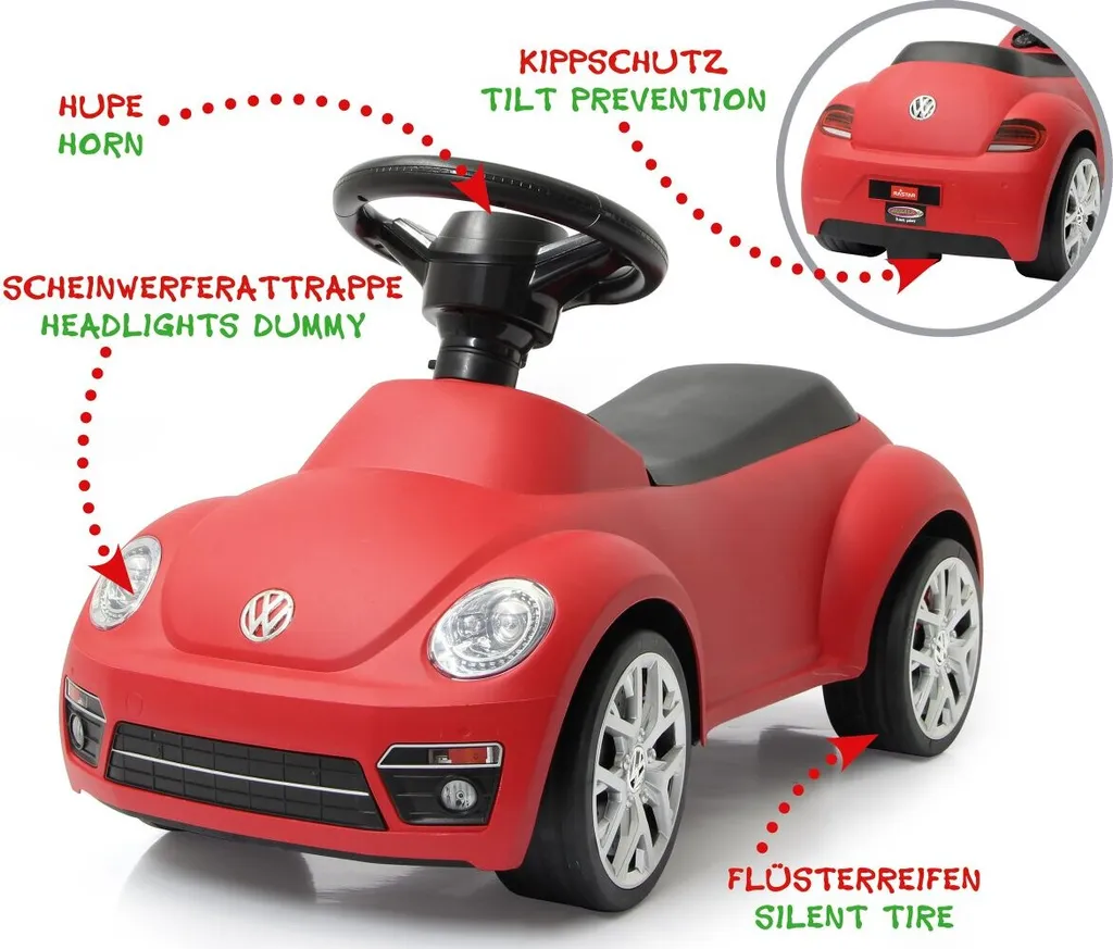 Jouet Coccinelle VW rouge pour circuit - Cadeau enfant voiture de sport