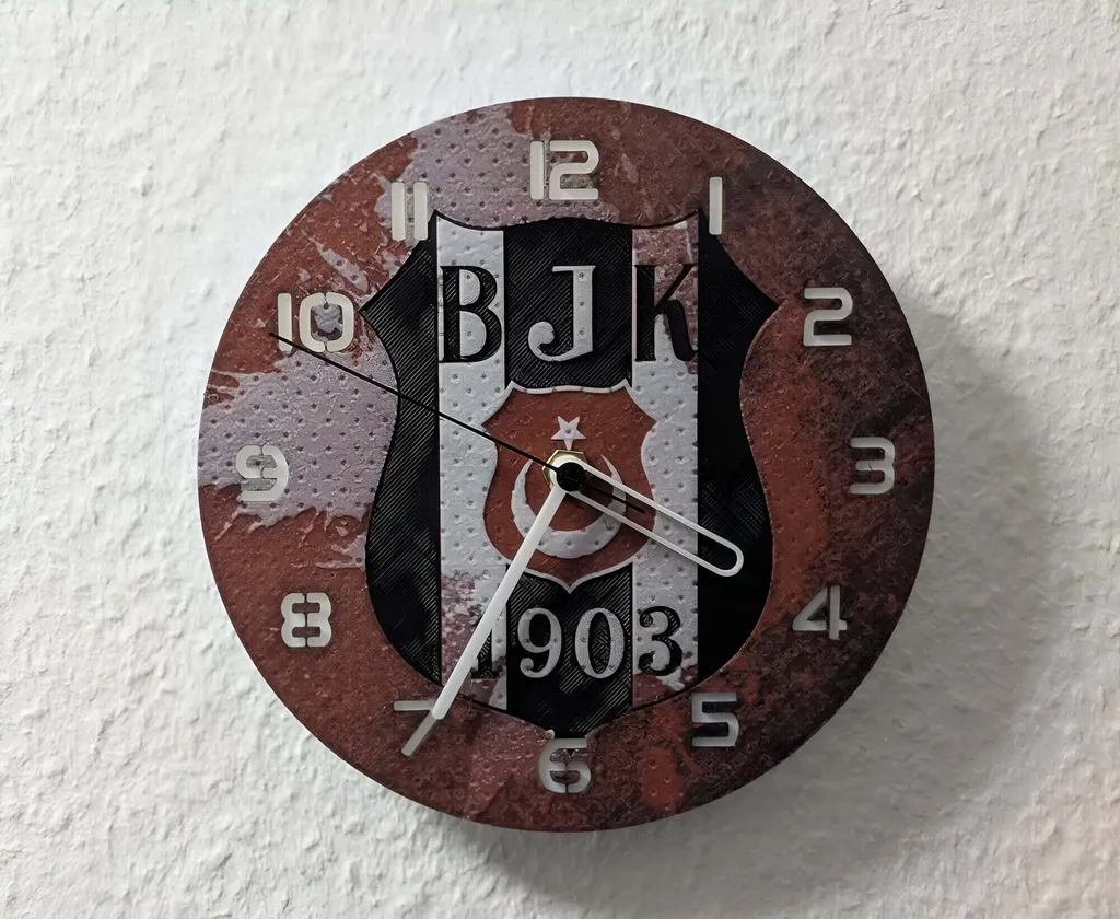 Horloge Beşiktaş Istanbul Ø 245mm - Idéal pour Bureau et Coin Sport