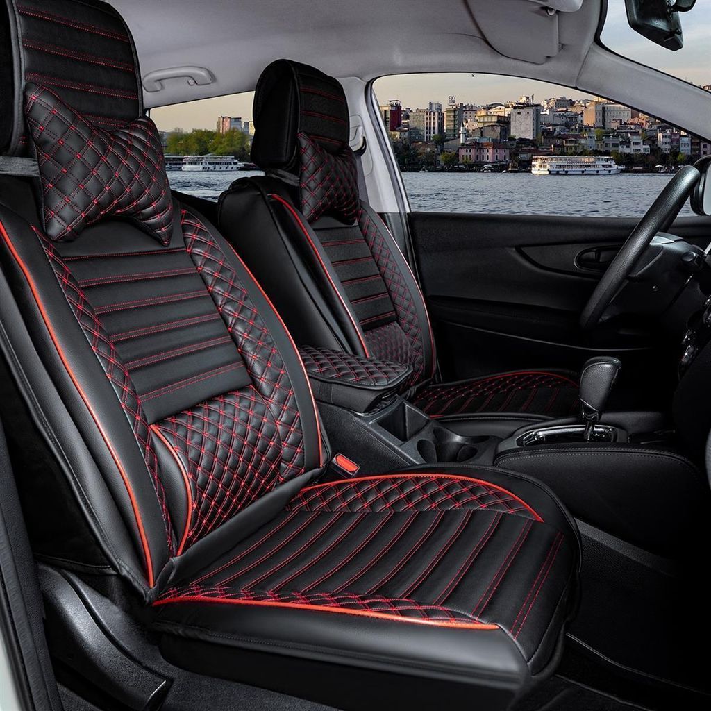 Hochwertige Sitzbezüge für VW Golf (Schwarz-Rot) - RoyalClass