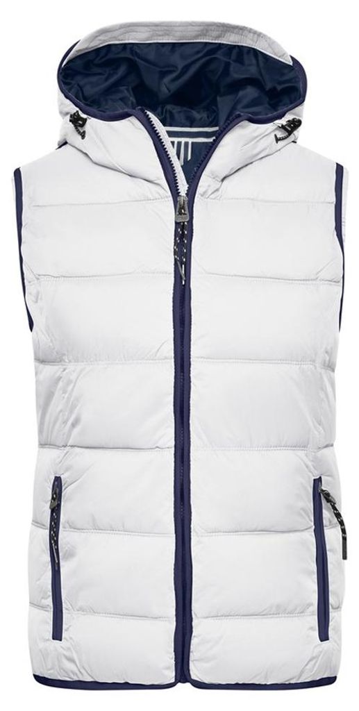 James and Nicholson - "Maritime" Weste für Herren LT2532 (XL) (Weiß/Marineblau)