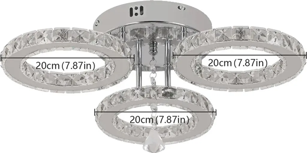 Lampe 3 anneaux cristal : fini l'éclairage agressif grâce à la télécommande