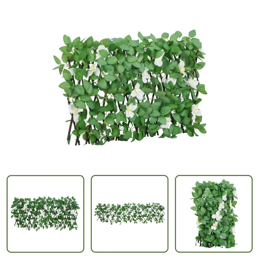 Traliccio Edera Artificiale Estensibile 180x30 cm | Siepe per Balcone