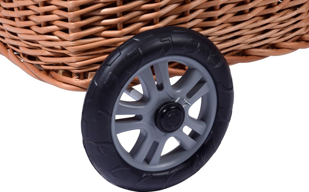 dobar Praktischer Kaminholzwagen aus geschälter Weide mit Produktbild 6