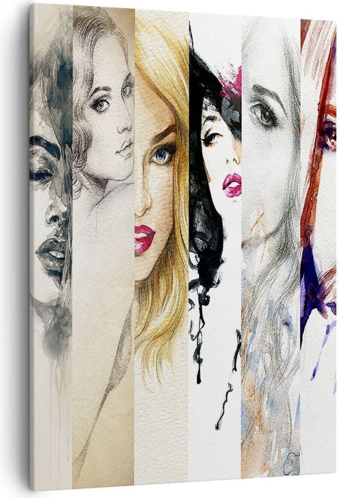 Bild auf Leinwand - Leinwandbild - Einteilig - Frauen Schönheit Dame Illustration - 50x70cm - Wand Bild - Wandbilder - Leinwanddruck - Wanddekorat...