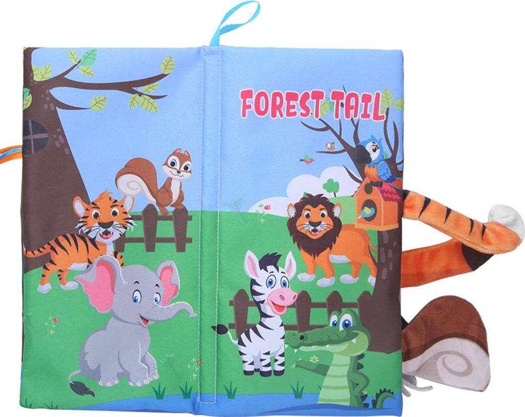 Waschbarer Baby Cartoon Tier -Schwanz -Stoffbuch Kind frühe Bildungsinteraktion Bookwild Typ