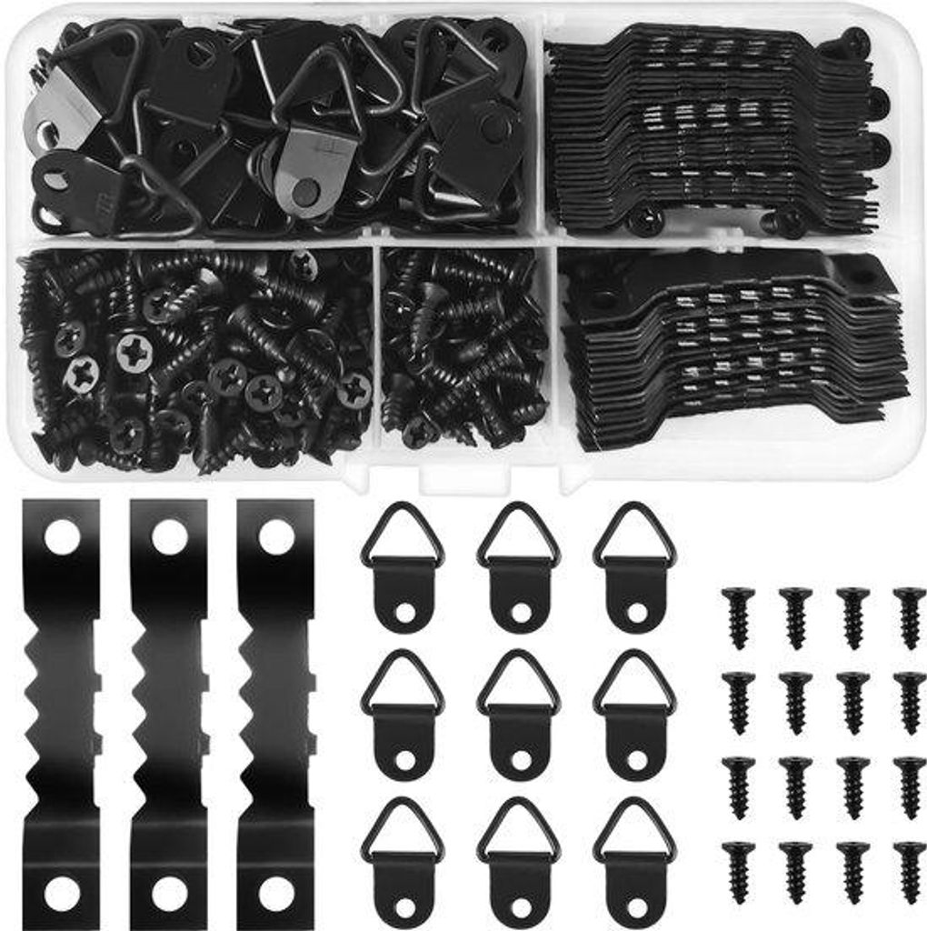 Doppelarmaturen-Schraubenset, Doppelhaken, 240 Schrauben, Schwarz