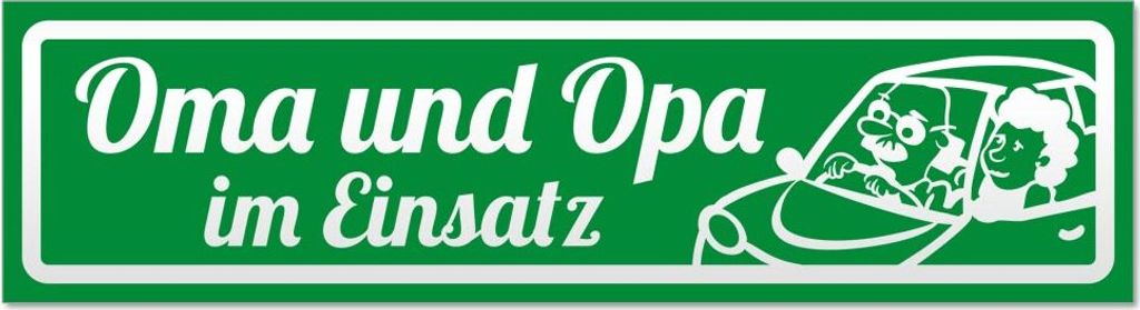 Oma und opa im Einsatz V2 invertiert Magnetschild Schild magnetisch