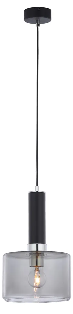 Suspension VANES Jupiter noir fumé métal 1xE27 80x20cm design industriel