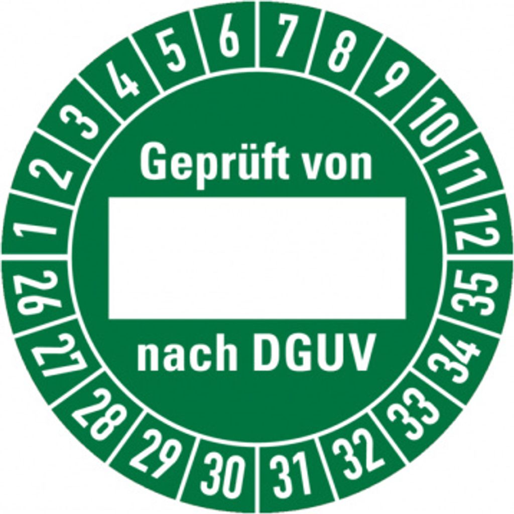Dreifke Aufkleber Prüfplakette, von (Freifeld) nach DGUV, grün/weiß,...