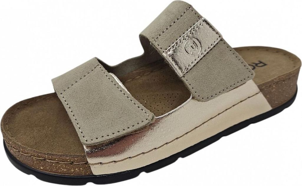 Rohde Damen Pantolette aus Leder mit weichem Memoryfußbett D.Soave 5413, Größe:41 EU, Farbe:Beige