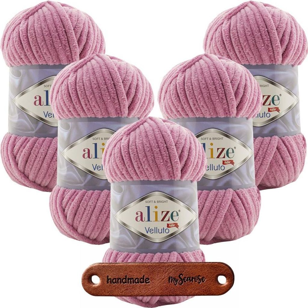 5 x ALIZE Velluto 98 Pink mit Label