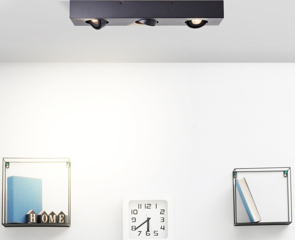BRILLIANT schwarze LED Deckenleuchte DORO | 3er Deckenspot mit schwenkbarem Spots | 3x GU10 4,5W 345 Lumen 3000 Kelvin - wechselbares Leuchtmittel ...