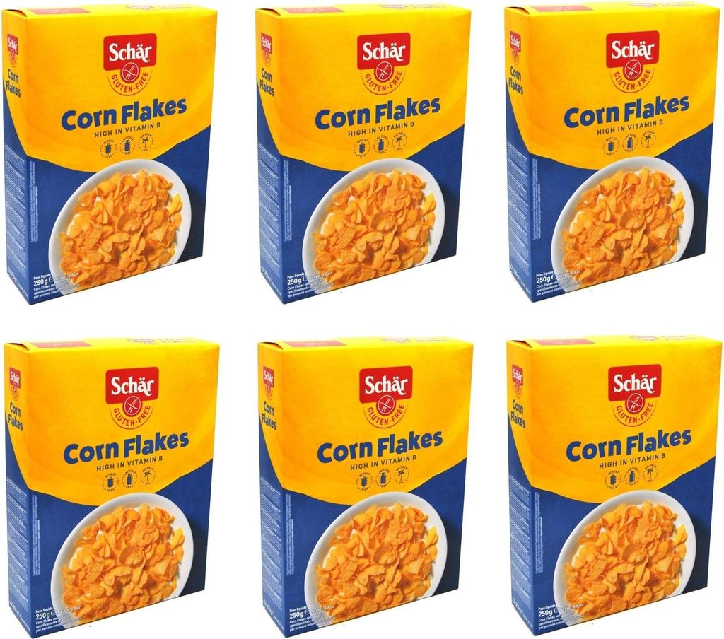 6x SCHÄR Corn Flakes Gluten Free reich an Vitamin B 250g glutenfreies Produkt