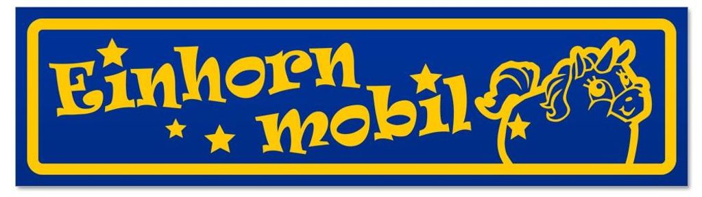 Kiwistar - Autoaufkleber - Blau - 60 x 16 cm - Einhorn Mobil - Hinweis Aufkleber Sticker für Auto, Kfz, Fahrrad, PKW, LKW